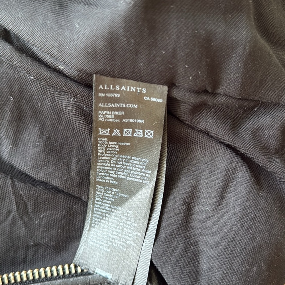 All Saints black biker jacket size 00 - Picture 7 of 14